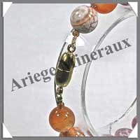 AGATE AFRICAINE - Bracelet Perles 10 mm - 20 cm - C001