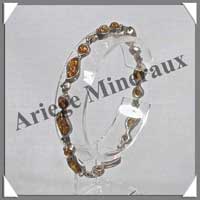 AMBRE - Bracelet Argent - 16 Cabochons Divers - Caramel - C005