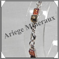 AMBRE - Bracelet Argent - 20 Cabochons Carrs - Bicolore - C007