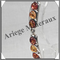 AMBRE - Bracelet Argent - 21 Cabochons Ronds - Multicolore - C010