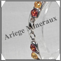 AMBRE - Bracelet Argent - 21 Cabochons Ronds - Multicolore - C010