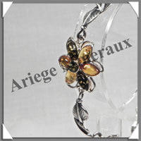 AMBRE - Bracelet Argent - 4 Fleurs - Multicolore - C011