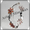 AMBRE - Bracelet Argent - 4 Fleurs - Caramel - C012 Baltique