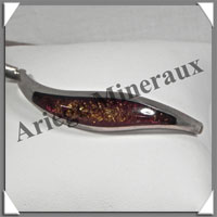 AMBRE - Bracelet Argent - 1 Cabochon - Bronze - C014