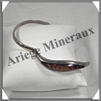 AMBRE - Bracelet Argent - 1 Cabochon - Bronze - C014