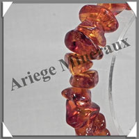 AMBRE - Bracelet Baroque - Caramel - Gros Morceaux - 18 cm - Fermoir Dor - M