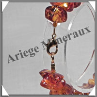 AMBRE - Bracelet Baroque - Caramel - Gros Morceaux - 18 cm - Fermoir Dor - M