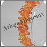 AMBRE - Bracelet Baroque - Caramel Clair - Gros Morceaux - 18 cm - Fermoir Argent - M