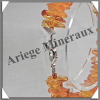 AMBRE - Bracelet Baroque - Caramel Clair - Gros Morceaux - 18 cm - Fermoir Argent - M