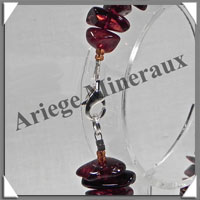 AMBRE - Bracelet Baroque - Caramel Fonc - Gros Morceaux - 18 cm - Fermoir Argent - M