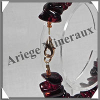 AMBRE - Bracelet Baroque - Caramel Fonc - Gros Morceaux - 18 cm - Fermoir Dor - M