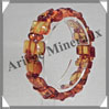 AMBRE - Bracelet Composé - Caramel - 16 Barrettes et Perles Baroques - 18 cm - L006 Baltique