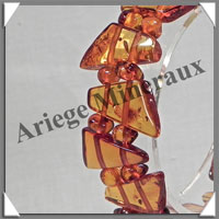 AMBRE - Bracelet Compos - Caramel - 16 Barrettes et Perles Baroques - 18 cm - L007