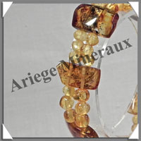 AMBRE - Bracelet Compos - Bicolore - 10 Barrettes et Perles Baroques - 18 cm - L008