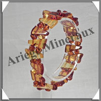 AMBRE - Bracelet Compos - Bicolore - 21 Barrettes et Perles Baroques - 18 cm - L009