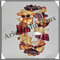 AMBRE - Bracelet Compos - Multicolore - 17 Barrettes et Perles Baroques - 18 cm - L010