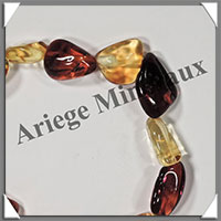 AMBRE - Bracelet Baroque - Bicolore - Nuggets de 15   20 mm - 18 cm - L001