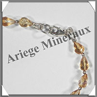CITRINE (Naturelle) - Bracelet Argent - Gouttes Facetes - 20 cm - 46 grammes - W001