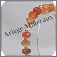 CORNALINE - Bracelet de Perles Facetes de 4x8 mm - 20 cm - M001