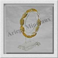 FLUORITE JAUNE - Bracelet Compos - Ovales de 12x16 mm - 19 cm - M001