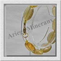 FLUORITE JAUNE - Bracelet Compos - Ovales de 12x16 mm - 19 cm - M001