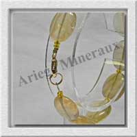 FLUORITE JAUNE - Bracelet Compos - Ovales de 12x16 mm - 19 cm - M003