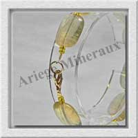 FLUORITE JAUNE - Bracelet Compos - Rectangles de 12x16 mm - 19 cm - M002