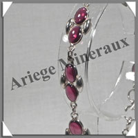 GRENAT Cristallis - Bracelet Argent - 14 Cabochons - 21 cm - P003