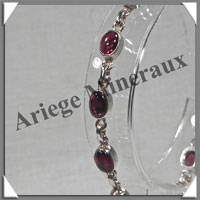 GRENAT Cristallis - Bracelet Argent - 12 Cabochons - 19 cm - P004