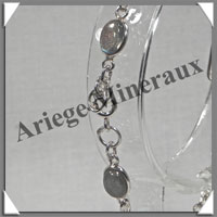 LABRADORITE 'Extra' - Bracelet Argent - 9 Cabochons - 20 cm - P002