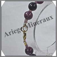 LEPIDOLITE - Bracelet Perles 8 mm - 21 cm - C002