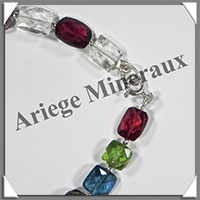 MELANGE de MINERAUX - Bracelet Argent - Carrs Facets - 20 cm - 125 grammes - W001