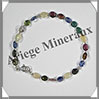 MELANGE de MINERAUX - Bracelet Argent - Perles Ovales - 20 cm - 48 grammes - W003 Inde