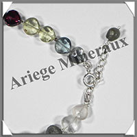 MELANGE de MINERAUX - Bracelet Argent - Gouttes Facetes - 17 cm - 72 grammes - W004