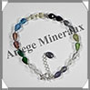 MELANGE de MINERAUX - Bracelet Argent - Gouttes Facetées - 17 cm - 54 grammes - W005 Inde