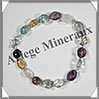 MELANGE de MINERAUX - Bracelet Argent - Perles Ovales - 20 cm - 103 grammes - W007 Inde