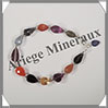 MELANGE de MINERAUX - Bracelet Argent - Gouttes Facetées - 17 cm - 9,9 grammes - W009 Inde