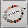 MELANGE de MINERAUX - Bracelet Argent - Coeurs Facetés - 17 cm - 8,8 grammes - W010 Inde