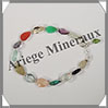 MELANGE de MINERAUX - Bracelet Argent - Gouttes Facetées - 17 cm - 6,3 grammes - W011 Inde
