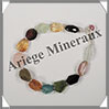 MELANGE de MINERAUX - Bracelet Argent - Perles Free Form Facetées - 18 cm - 12,5 grammes - W012 Inde