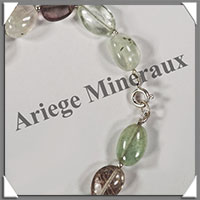 MELANGE de MINERAUX - Bracelet Argent - Perles Free Form - 18 cm - 12,5 grammes - W013