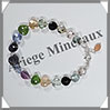 MELANGE de MINERAUX - Bracelet Argent - Coeurs Facetés - 17 cm - 8,3 grammes - W015 Inde