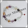 MELANGE de MINERAUX - Bracelet Argent - Nuggets Facetés - 17 cm - 10,0 grammes - W016 Inde