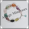 MELANGE de MINERAUX - Bracelet Argent - Nuggets Facetés - 17 cm - 14,0 grammes - W017 Inde