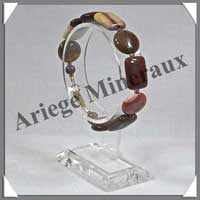 MOKAITE - Bracelet Compos : Disques et Rectangles Alterns - 19 cm - C001