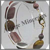 MOKAITE - Bracelet Compos : Disques et Rectangles Alterns - 19 cm - C001