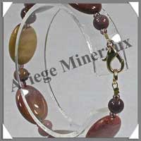 MOKAITE - Bracelet Compos : Ovales 13x25 mm et Perles 4 mm Alterns - 19 cm - C001