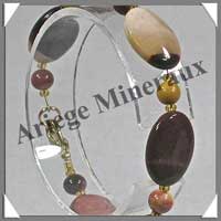 MOKAITE - Bracelet Compos : Ovales 13x25 mm et Perles 4 mm Alterns - 19 cm - C002