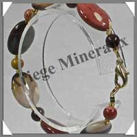 MOKAITE - Bracelet Compos : Ovales 13x25 mm et Perles 4 mm Alterns - 19 cm - C002