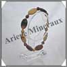 MOKAITE - Bracelet Composé : Ovales 13x25 mm et Perles 4 mm Alternés - 21 cm - C003 Australie